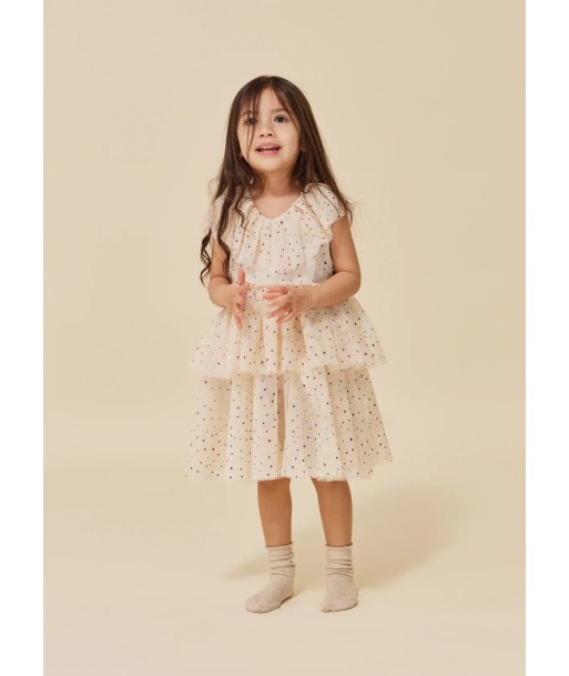 Konges Sløjd Girls Star Tulle Dress in Beige Profitez des Offres !