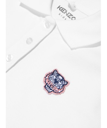 KENZO Girls Tiger Logo Polo Dress in White online