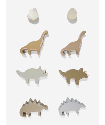 Konges Sløjd Baby Boys Wooden Stackable Dino Blocks in Multicolour store