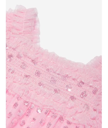 Needle & Thread Girls Raindrop Smocked Dress in Pink Profitez des Offres !