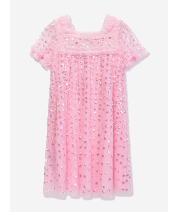 Needle & Thread Girls Raindrop Smocked Dress in Pink Profitez des Offres !