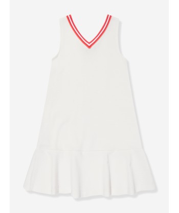 Emporio Armani Girls Sleeveless Logo Dress in White livraison gratuite