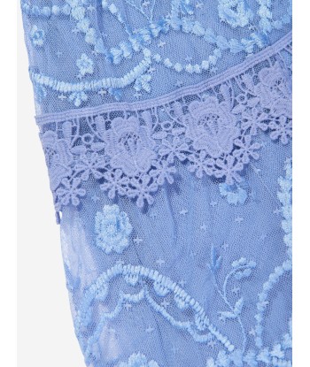 Needle & Thread Girls Midsummer Lace Dress in Blue pas cher chine