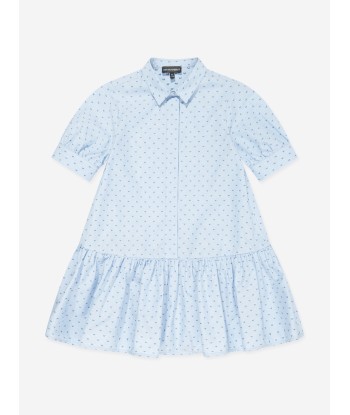 Emporio Armani Girls Logo Shirt Dress in Blue JUSQU'A -70%! 