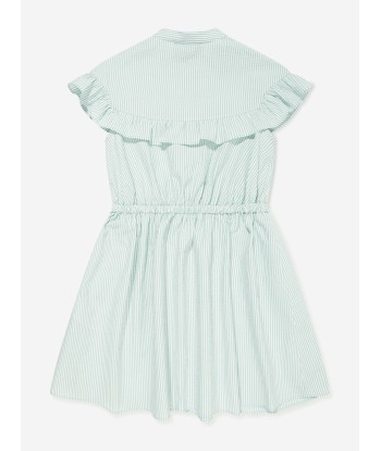 Emporio Armani Girls Striped Frill Dress in Green de la marque