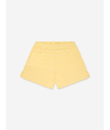 Emporio Armani Girls Striped Logo Shorts in Yellow acheter en ligne