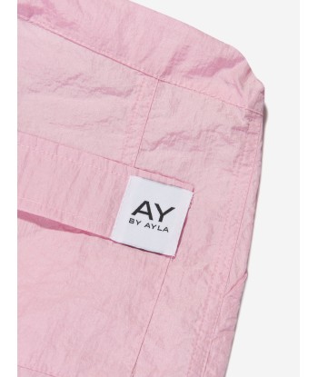 AY by AYLA Girls Nylon Cargo Trousers in Pink votre