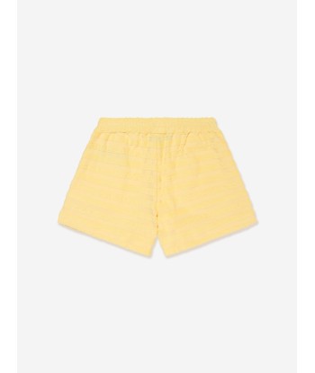 Emporio Armani Girls Striped Logo Shorts in Yellow acheter en ligne