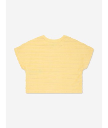 Emporio Armani Girls Striped Logo T-Shirt in Yellow pas chere