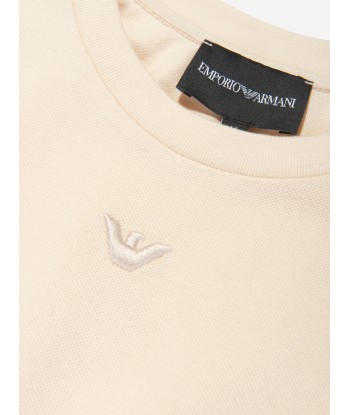 Emporio Armani Girls Pocket T-Shirt in Beige livraison gratuite