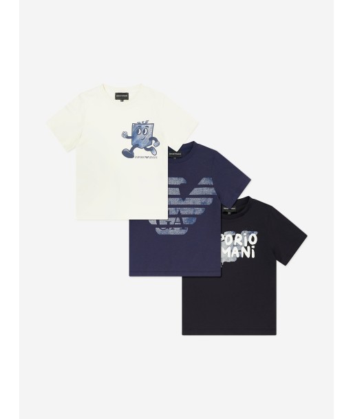 Emporio Armani Boys 3 Pack T-Shirt Set in Multicolour acheter