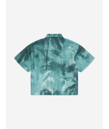 Emporio Armani Boys Short Sleeve Palm Leaf Shirt in Green 50% de réduction en Octobre 2024