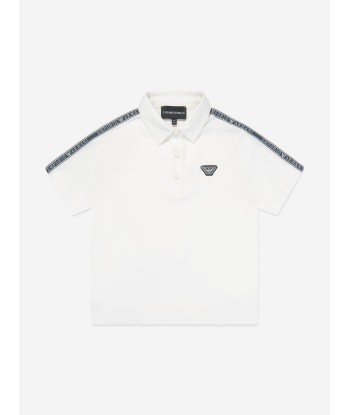 Emporio Armani Boys Logo Polo Shirt in White de l' environnement