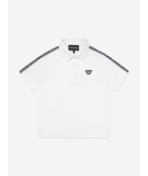 Emporio Armani Boys Logo Polo Shirt in White de l' environnement