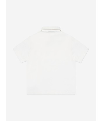 Emporio Armani Boys Logo Polo Shirt in White de l' environnement