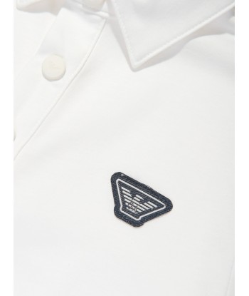 Emporio Armani Boys Logo Polo Shirt in White de l' environnement