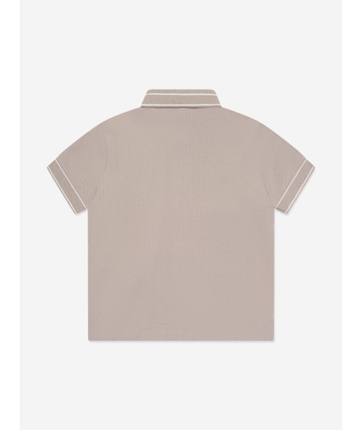 Emporio Armani Boys Logo Collar Polo Shirt in Brown Découvrez la collection