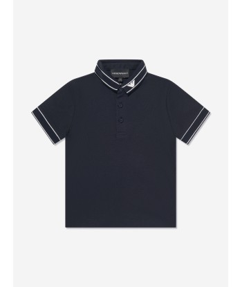 Emporio Armani Boys Logo Collar Polo Shirt in Navy vous aussi creer 