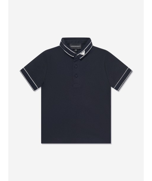 Emporio Armani Boys Logo Collar Polo Shirt in Navy vous aussi creer 