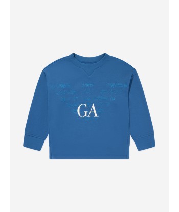 Emporio Armani Boys Logo Sweatshirt in Blue du meilleur 