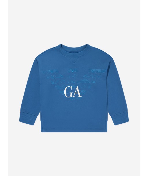 Emporio Armani Boys Logo Sweatshirt in Blue du meilleur 