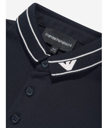 Emporio Armani Boys Logo Collar Polo Shirt in Navy vous aussi creer 