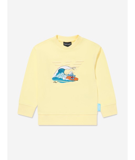 Emporio Armani Boys Smurf Surf Sweatshirt in Yellow outlet