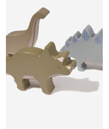 Konges Sløjd Baby Boys Wooden Stackable Dino Blocks in Multicolour store