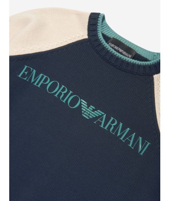 Emporio Armani Boys Logo Jumper in Navy de France