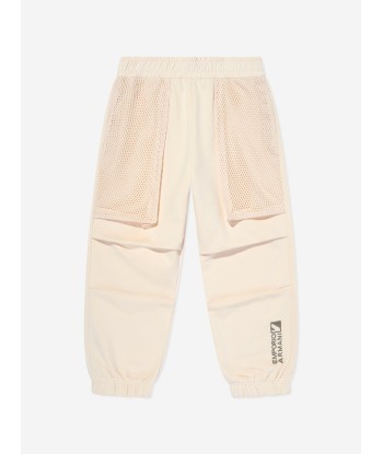 Emporio Armani Boys Cotton Trousers in Beige 2024