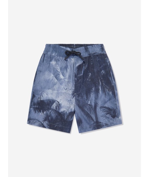 Emporio Armani Boys Palm Leaf Shorts in Blue acheter