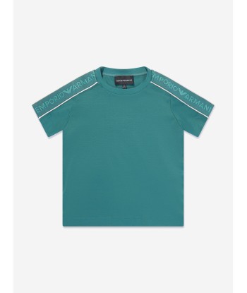 Emporio Armani Boys Logo Tape T-Shirt in Blue Economisez 