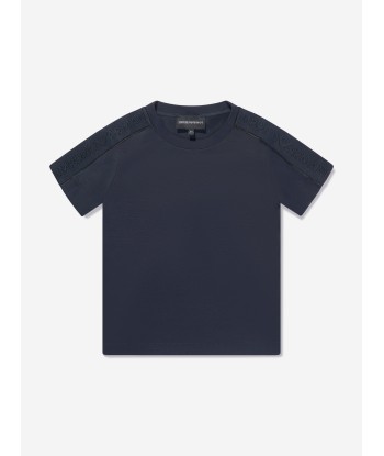 Emporio Armani Boys Logo Tape T-Shirt in Navy commande en ligne