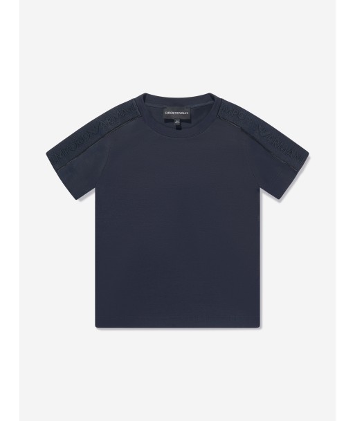 Emporio Armani Boys Logo Tape T-Shirt in Navy commande en ligne