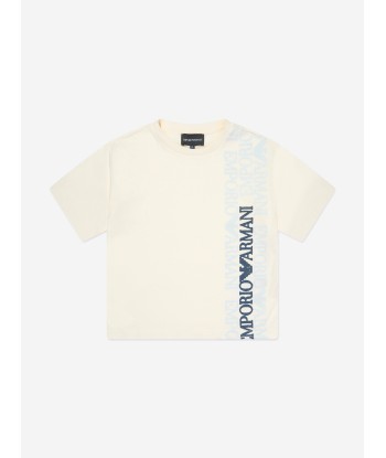 Emporio Armani Boys Logo Print T-Shirt in Ivory Comment ça marche