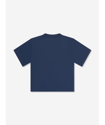 Emporio Armani Boys Logo Print T-Shirt in Navy Pour