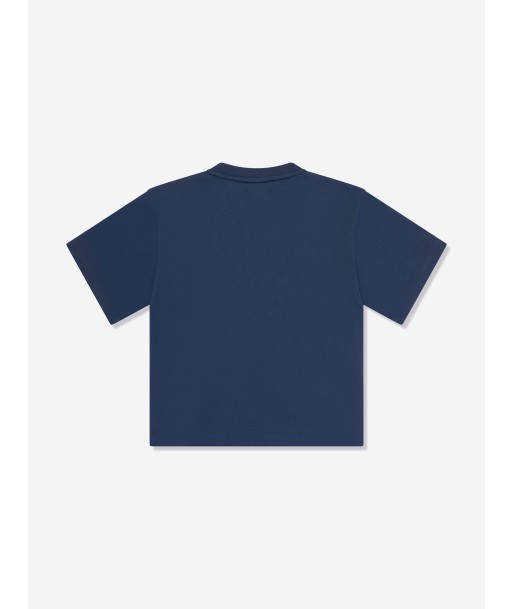 Emporio Armani Boys Logo Print T-Shirt in Navy Pour