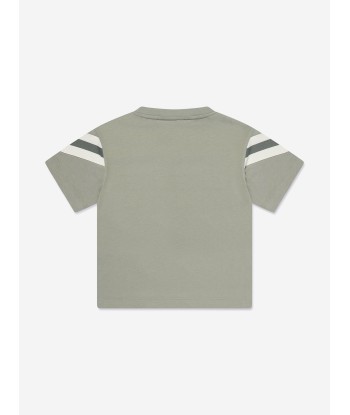 Emporio Armani Boys Striped Sleeve T-Shirt in Green la colonne vertébrale