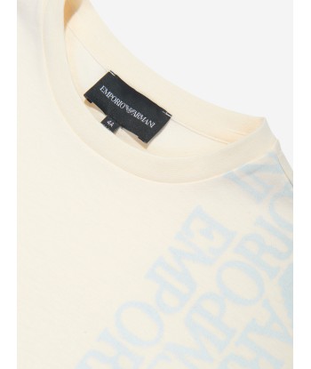 Emporio Armani Boys Logo Print T-Shirt in Ivory Comment ça marche