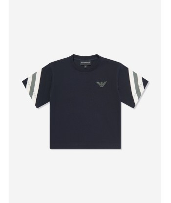 Emporio Armani Boys Striped Sleeve T-Shirt in Navy suggérées chez