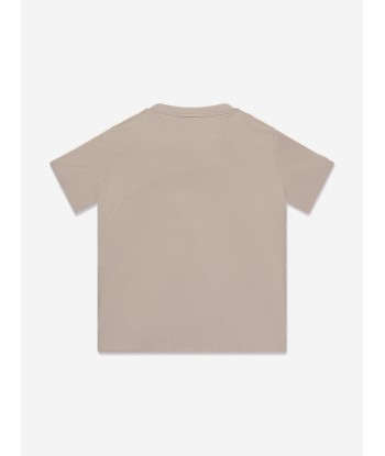 Emporio Armani Boys Logo Tape T-Shirt in Brown rembourrage situé sous