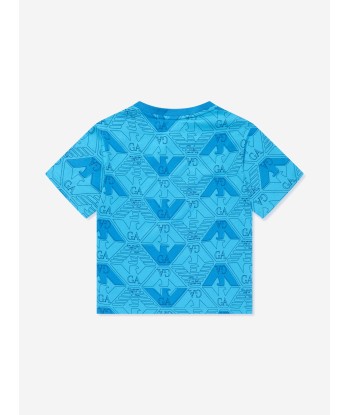 Emporio Armani Boys Eagle Logo T-Shirt in Blue prix