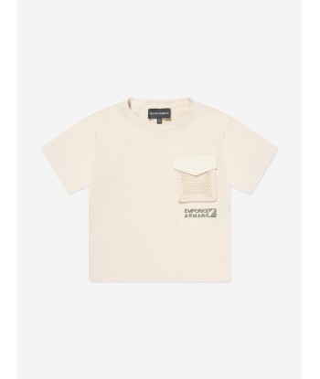 Emporio Armani Boys Pocket T-Shirt in Beige hantent personnes