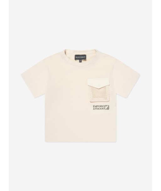 Emporio Armani Boys Pocket T-Shirt in Beige hantent personnes