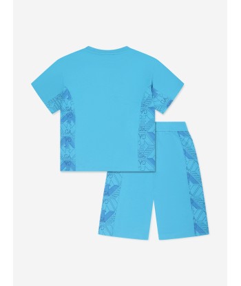 Emporio Armani Boys Short Set in Blue Les magasins à Paris