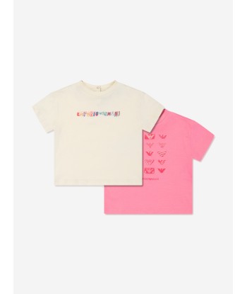 Emporio Armani Baby Girls 2 Pack T-Shirt Set in Multicolour prix pour 