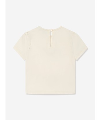 Emporio Armani Baby Girls Logo T-Shirt in Ivory Jusqu'à 80% De Réduction