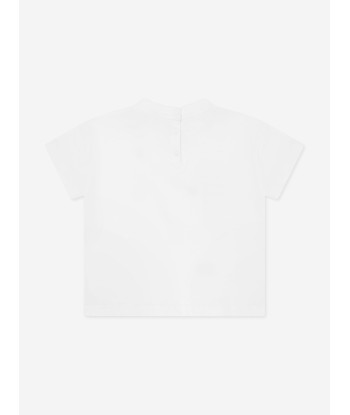 Emporio Armani Baby Girls Logo Print T-Shirt in White le concept de la Pate a emporter 