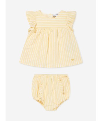 Emporio Armani Baby Girls Striped Short Set in Yellow Toutes les collections ici