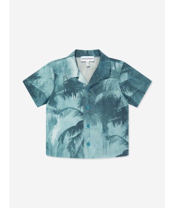 Emporio Armani Baby Boys Palm Leaf Shirt in Green Economisez 